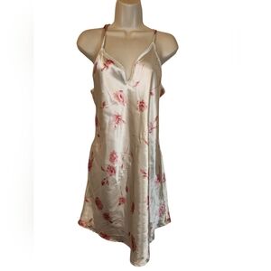Morgan Taylor Intimates Size Small Slip Dress White And Red Floral